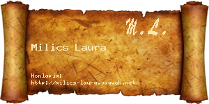 Milics Laura névjegykártya